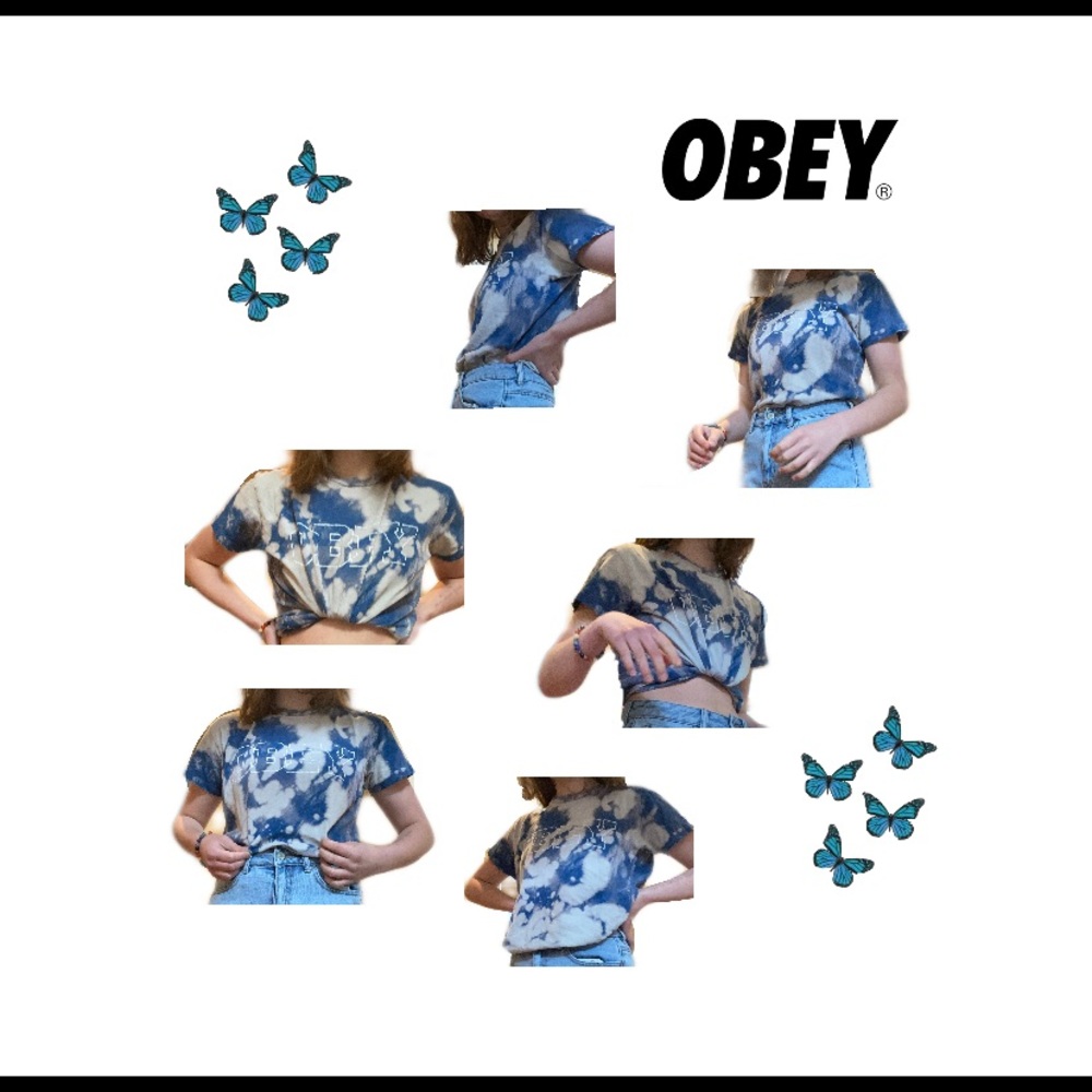 Obey blue/white t-shirt,